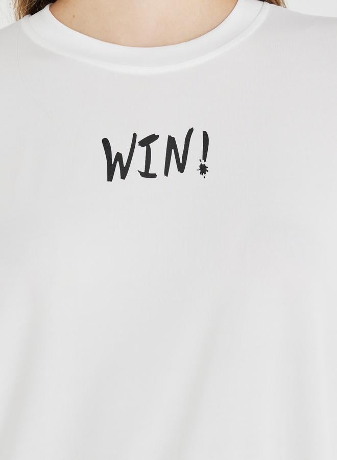 Take Two Slogan Print Round Neck T-Shirt - Image 4