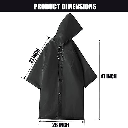 HACER EVA Waterproof Unisex Rain Coat Hooded Full Sleeves Outdoor Men, Women, Boys & Girls Rainwear Poncho Raincoat for Camping, Hiking & Travelling (Black) - Image 2