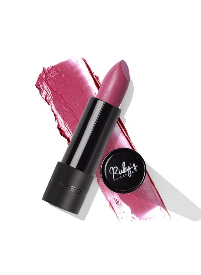 Ruby's Organics Semi-Matte Lipstick For Women All Indian Tones, Highly Pigmented, Moisturizing, Non Drying, Lightweight And Long Lasting Formula, Lip Makeup, Synthetic Chemical-Free, Mauve, 3.7G  - Image 1