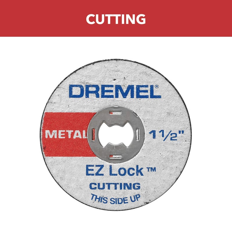 DREMEL EZ456, 1 1/2-Inch (38.1 mm) Wheel Diameter, EZ - Lock™ Fiberglass Reinforced Cut-Off Wheels, Rotary Tool Cutting Disc for Metal Cutting, 5 Pieces, Medium, Red - Image 2