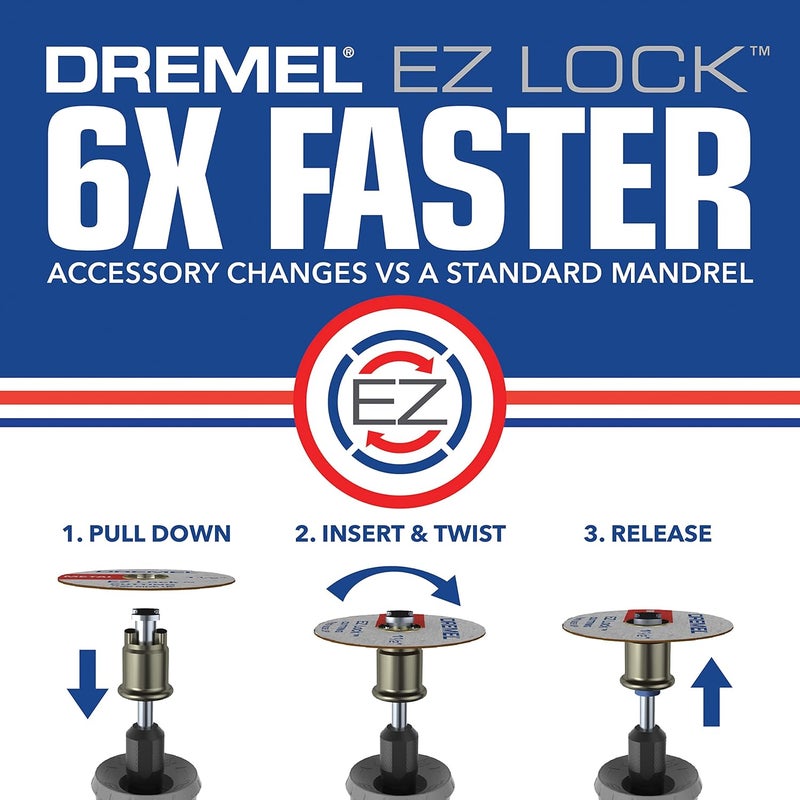 DREMEL EZ456, 1 1/2-Inch (38.1 mm) Wheel Diameter, EZ - Lock™ Fiberglass Reinforced Cut-Off Wheels, Rotary Tool Cutting Disc for Metal Cutting, 5 Pieces, Medium, Red - Image 4