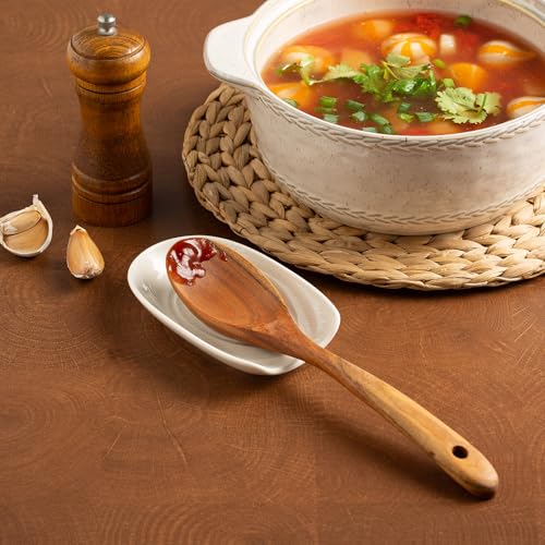 Zerokyclan Ceramic Spoon Rest for Kitchen Counter 5.1 Inch Porcelain Utensil Rest Farmhouse Cooking and Coffee Spoon Rest for Stove Top (white) - Image 5