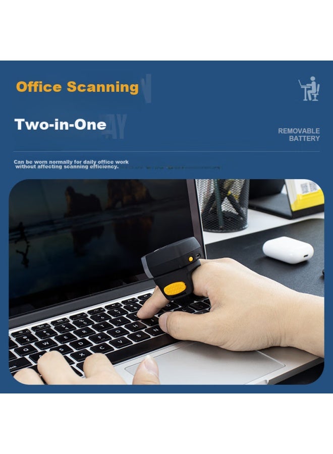 Nteumm Wireless 2d Bluetooth Scanner Gun Wearable Portable Ring King, Supermarket Cashier Payment Scanner, Warehouse Express Logistics Barcode Universal Scanner Gun Z8 - Image 2