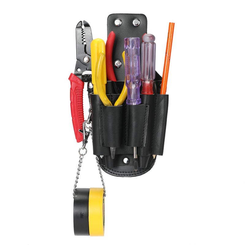 compuda Tool Pouch, Electrician Tool Pouch, 7 Pockets Electrician Holster for Tool Organization, Tape Chain, Quickly Attach and Release from Tool Belts. - Image 1
