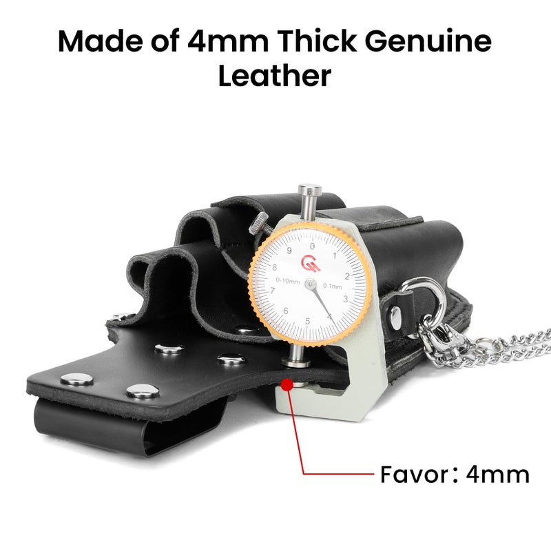 compuda Tool Pouch, Electrician Tool Pouch, 7 Pockets Electrician Holster for Tool Organization, Tape Chain, Quickly Attach and Release from Tool Belts. - Image 3