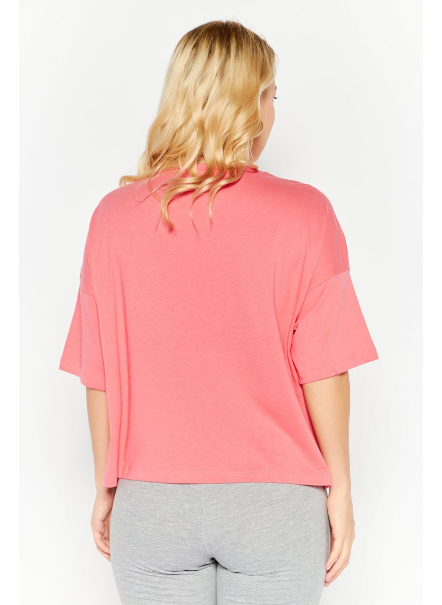 PUMA Women Sport Fit Short Sleeve Training Top, Pink/White  - Image 3