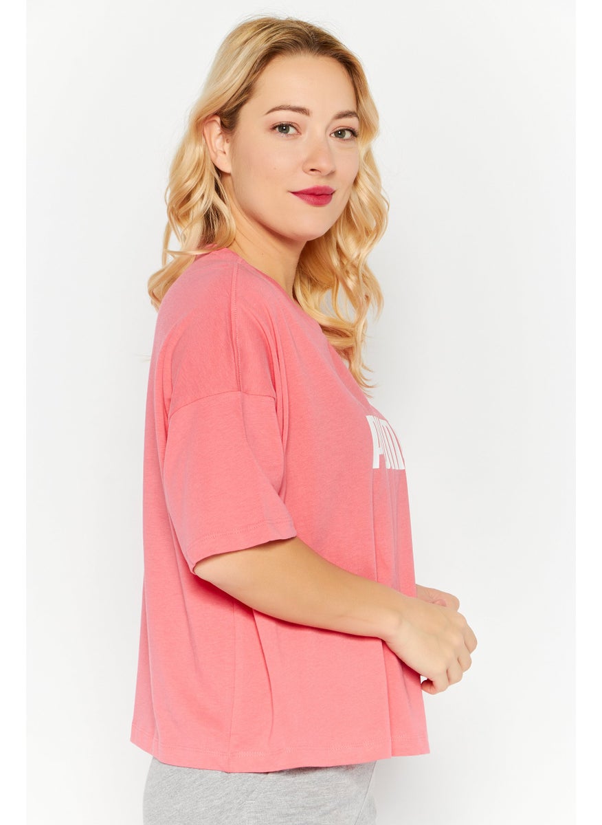 PUMA Women Sport Fit Short Sleeve Training Top, Pink/White  - Image 4