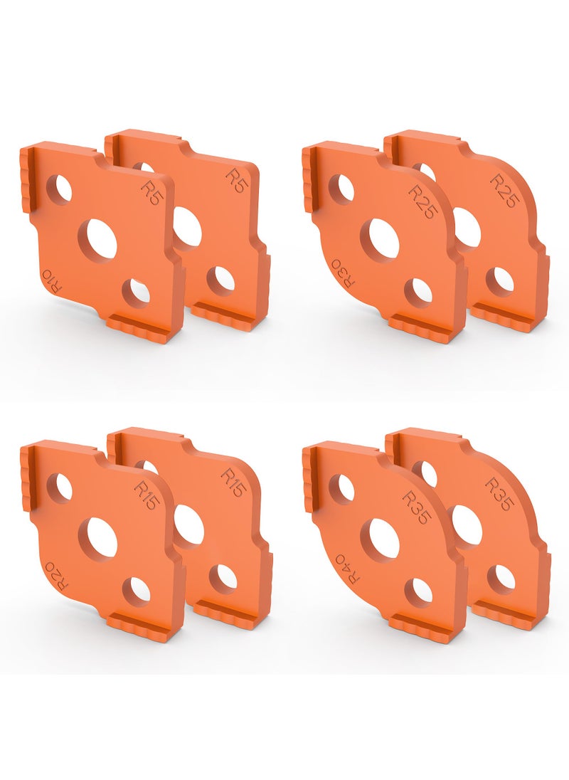 inBovoga inBovoga 8 Pcs Router Jig Router Templates High Hardness ABSCNC Radius Routing Templates Routing Rounded Corners Router Bit Templates for Woodworking 