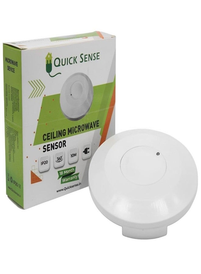 Quick Sense Plastic 360 Degree Sq Type Microwave Motion Sensor with Light Sensor (White)(Pack of 1) (QS-M3) - Image 1