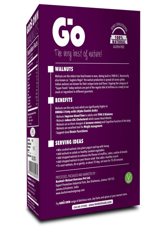 Go Organic Light Halves Whole Walnuts Kernels Without Shell Walnuts 250g x 4, 1kg|Akhrot Giri | Organic, Without Shell | Healthy Dry Fruits for Snacking & Baking - Image 4
