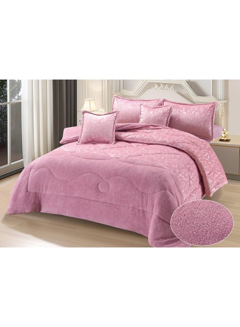 Xi Duo Duo Winter double bedspread, embroidered with soft velvet and luxurious fur to give you warmth and add beauty and elegance to your room, size 230*250 cm - Image 1