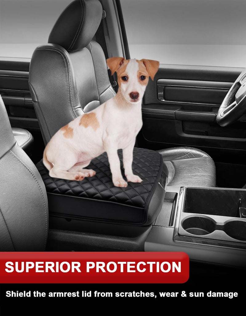 KBH Center Console Armrest Cover for 2009-2018 Dodge Ram 1500 2500 3500, Middle Console Lid Protector Accessories, Vinyl Leather, Anti-Scratch, Black (Fits Bucket Seat Console Only) - Image 3
