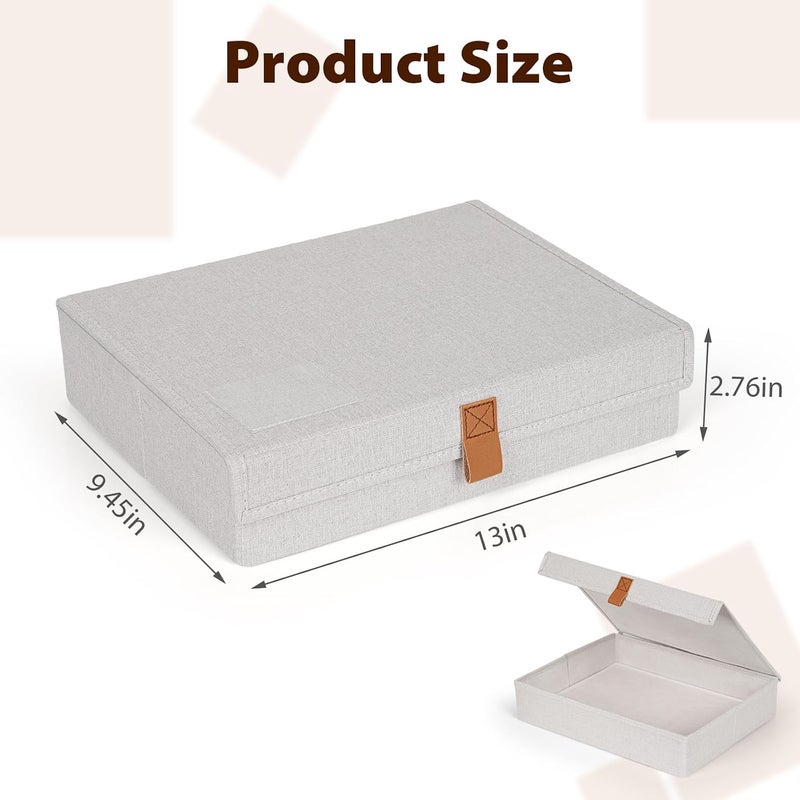 Flenpptly Decorative Photo Storage Box, Photo Boxes Storage with Lids Keepsake Box to Store Pictures, Envelope, Scrapbook Supplies Comes with Business Card Frame to Mark (Small) - Image 2