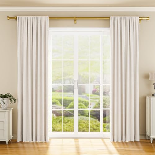 YaFex Curtain Rods 32-144 Inch, Heavy Duty 1 Inch Adjustable Curtain Rod for Windows, Gold Extra Long Window Treatment Rods, Modern Design, Easy Installation - Image 2