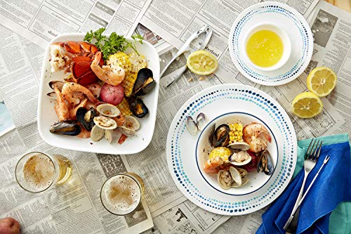 Corelle Vitrelle 18-Piece Service for 6 Dinnerware Set Triple Layer Glass and Chip Resistant, Lightweight Round Plates and Bowls Set, Ocean Blue - Image 4