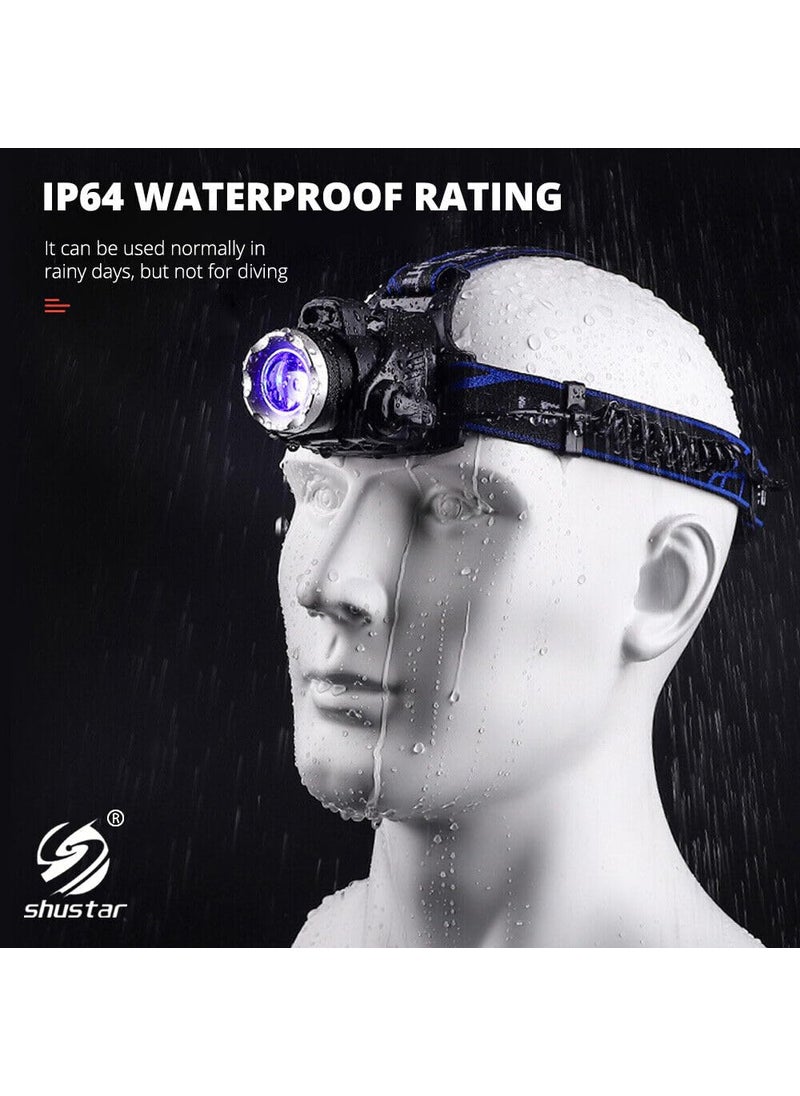 Care4 Care 4 Super Bright Headlamp Light Rechargeable Head Torch Hands Free Head Flashlight LED Lamp Water Resistant Drop Resistant Head Lamp Spotlight for Camping Fishing Running Cycling Multicolor  - Image 3