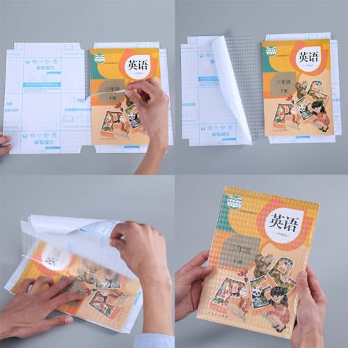 Swilak Transparent Sticker Book Cover Film Clear Matte for Craft, Waterproof School Textbook Case Cover Can Be Cut Self-Adhesive (Sizes Book Cover A4 (47 * 34) (Pack of 10) - Image 5