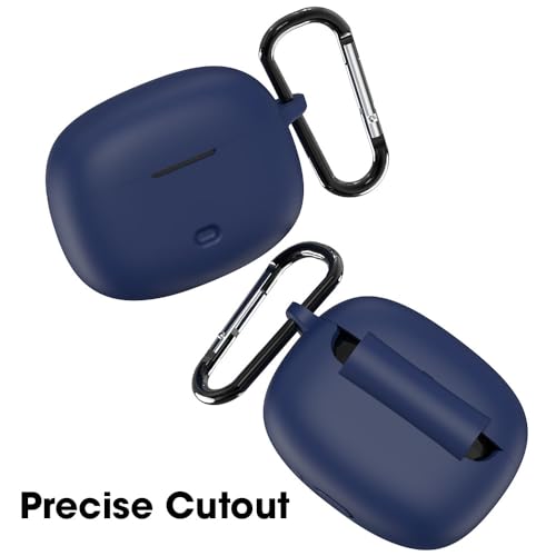 Sounce Earphone Case Cover Compatible for Boat Nirvana Ion, Soft Silicone Skin Case Cover Shock-Absorbing Protective Case with Keychain [Front LED Visible](Blue) - Image 2