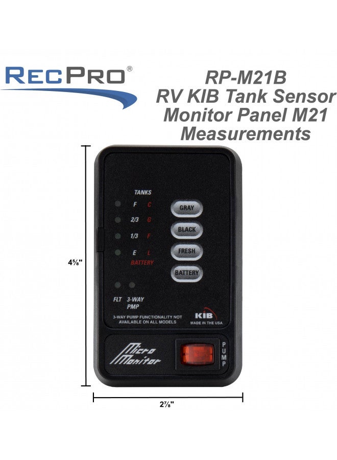 RecPro RecPro RV Tank Sensor Monitor Panel M21 | KIB Replacement | Panel Only | Level Sensor | Fresh Water or Holding Tank Level Sensor (Black)  - Image 4