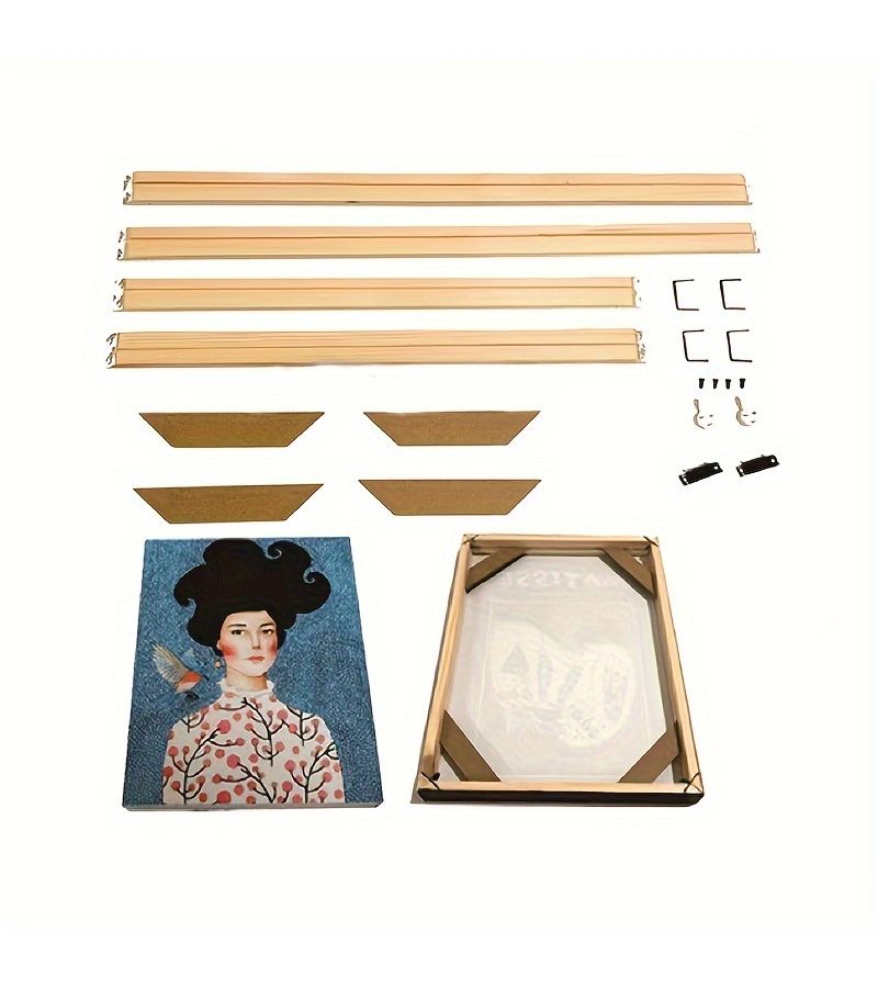 DIY Solid Wood Digital Oil Painting Frame 45x55cm for Home Living Room Decor - Image 1