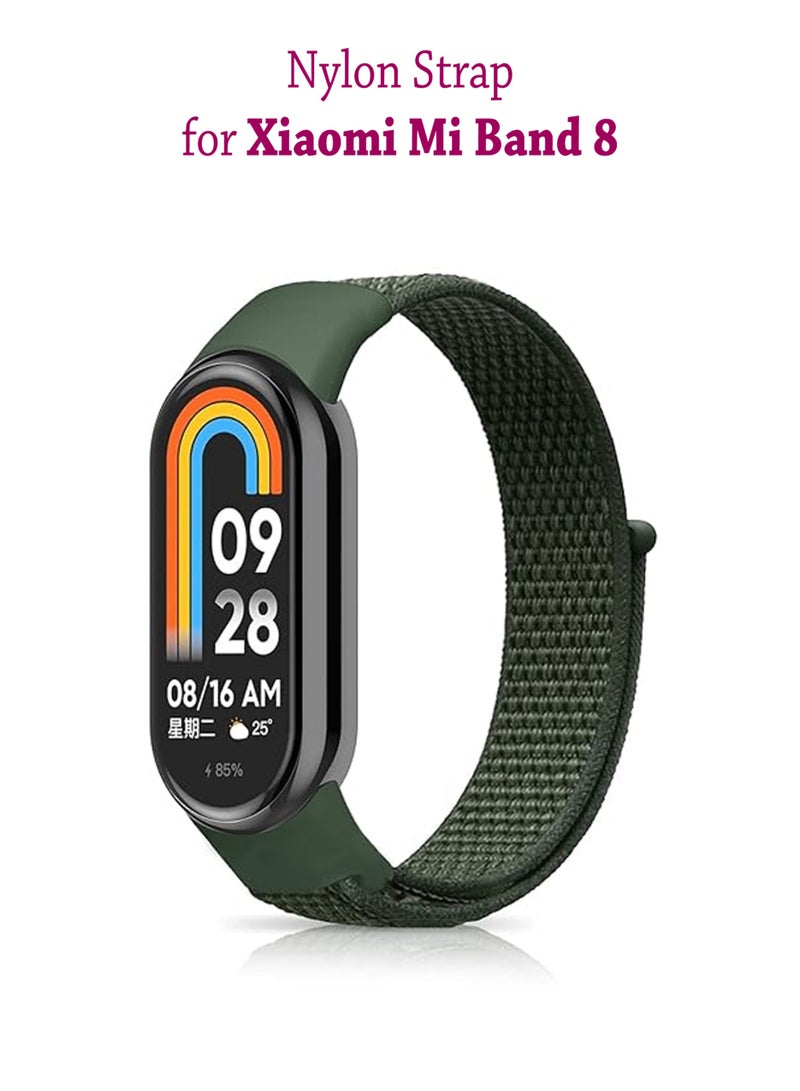 Soft Strap Replacement Nylon Band For Xiaomi Mi Band 8 - Green - Image 1