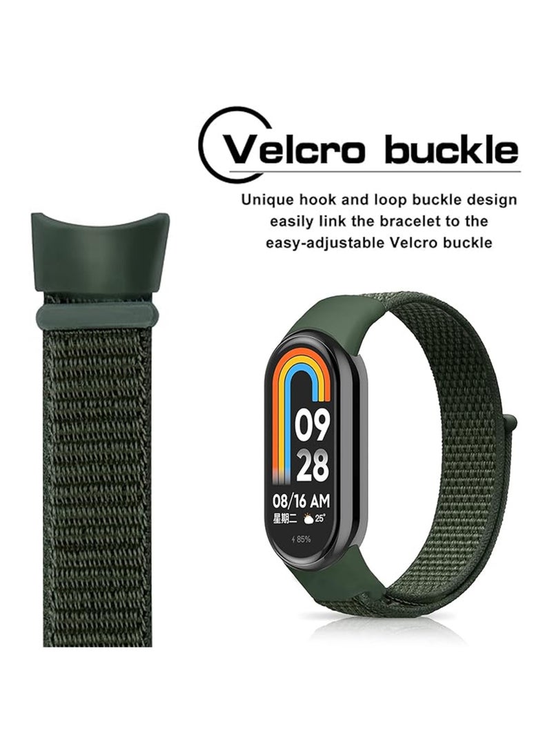 Soft Strap Replacement Nylon Band For Xiaomi Mi Band 8 - Green - Image 2