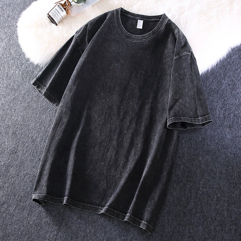 260G Heavyweight Washed Cotton Relaxed Fit Drop Shoulder T-Shirt - Image 2
