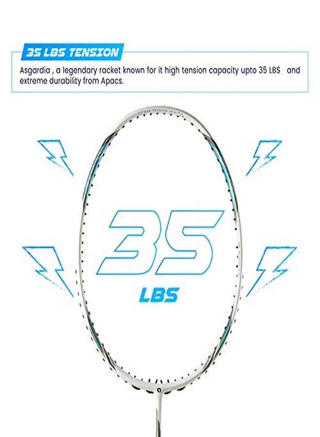 Apacs Counter Attack (Ultralight 73g, 35 LBS) Made in Vietnam | Japanese Graphite Unstrung Badminton Racket with Full Cover | G2-4 1/8 inches (White/Blue) - Image 4