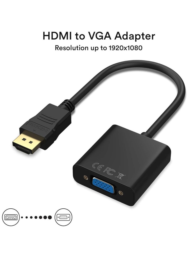 JAJEEK HDMI to VGA Adapter Cable – HDMI Male to VGA Female Converter with Gold-Plated Connectors – High-Quality Extension for PC, Laptop, Monitor, Projector & HDTV Compatibility - Image 3