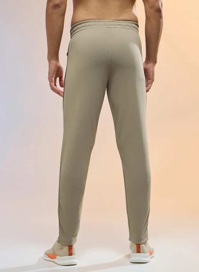 Technosport Technosport Men Contrast Side Panel Slim Fit Track Pants
