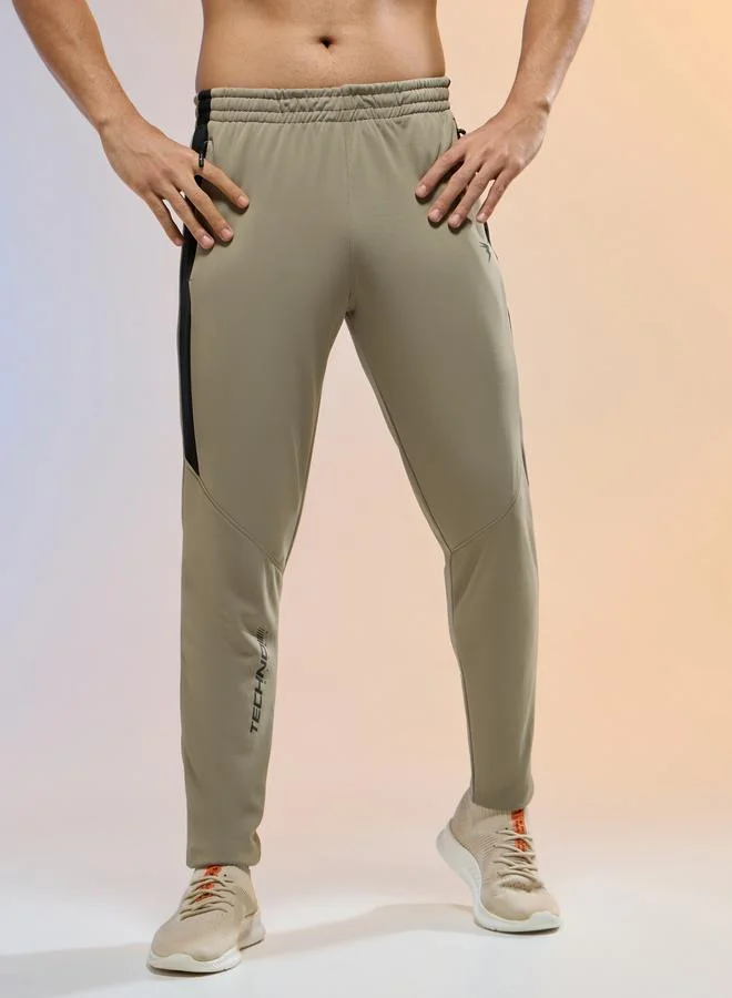 Technosport Technosport Men Contrast Side Panel Slim Fit Track Pants