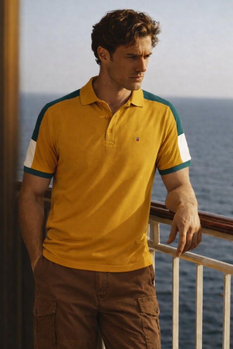 LOUIS PHILIPPE قميص قطني صلب ضيق من لويس فيليب للرجال (Lrkpnslfl27759_Yellow) - Image 2