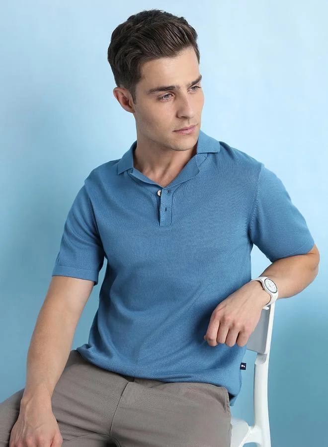 دينيس لينغو تيشيرت رجالي قطن % بتصميم مضلع وقصة عادية