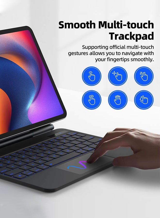 REMAX Magnetic Keyboard for iPad Pro 11 (1st/2nd/3rd/4th Generation) and iPad Air (M2/M3) 11-inch, Compatible with iPad Air 10.9-inch (4th/5th Generation) Keyboard Case with Magnetic Back Cover and Smart Trackpad, Backlit Keyboard, and Smart Battery Display - Image 5