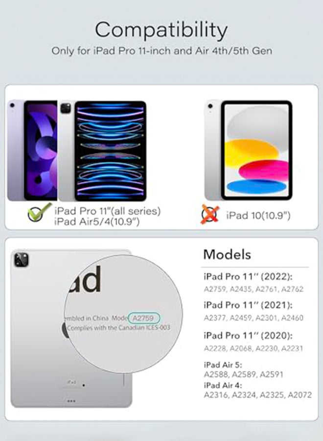 REMAX Magnetic Keyboard for iPad Pro 11 (1st/2nd/3rd/4th Generation) and iPad Air (M2/M3) 11-inch, Compatible with iPad Air 10.9-inch (4th/5th Generation) Keyboard Case with Magnetic Back Cover and Smart Trackpad, Backlit Keyboard, and Smart Battery Display - Image 4