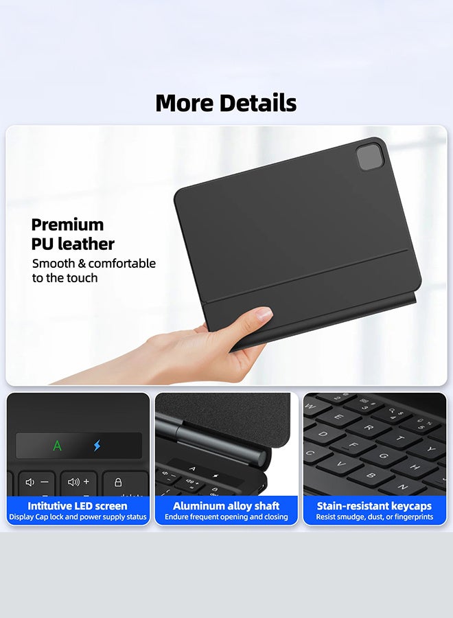 REMAX Magnetic Keyboard for iPad Pro 11 (1st/2nd/3rd/4th Generation) and iPad Air (M2/M3) 11-inch, Compatible with iPad Air 10.9-inch (4th/5th Generation) Keyboard Case with Magnetic Back Cover and Smart Trackpad, Backlit Keyboard, and Smart Battery Display - Image 3