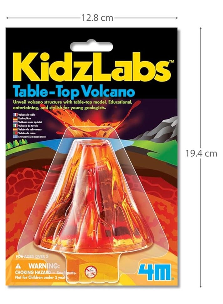 4M KidzLabs Table Top Volcano – DIY Eruption Science Kit for Kids – Mini Volcano Model with Safe Chemical Reaction – Educational STEM Toy for Ages 8+ | 00-03465 - Image 1