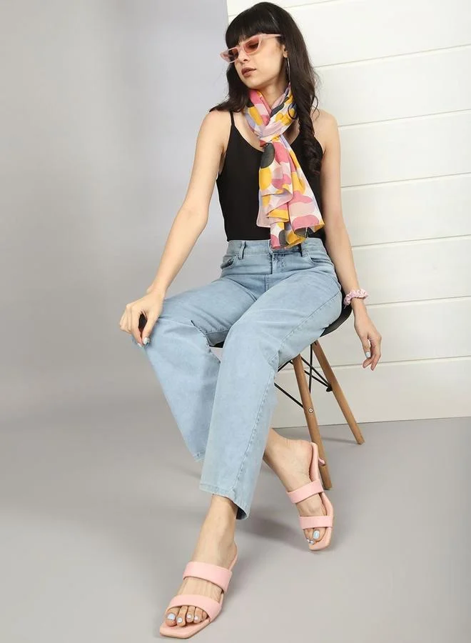 Freehand Freehand Women Blue Wide Leg Faded Jeans