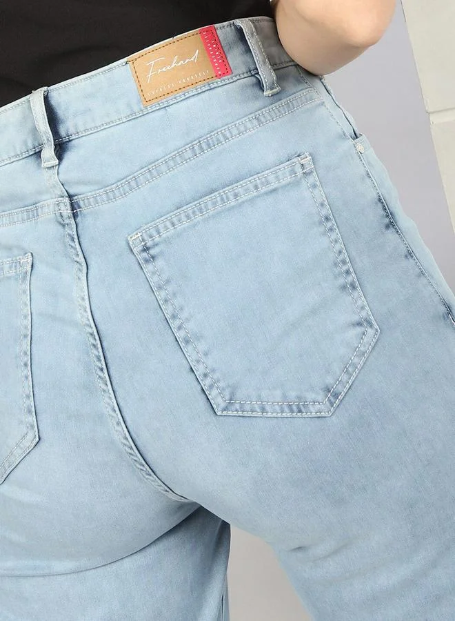 Freehand Freehand Women Blue Wide Leg Faded Jeans
