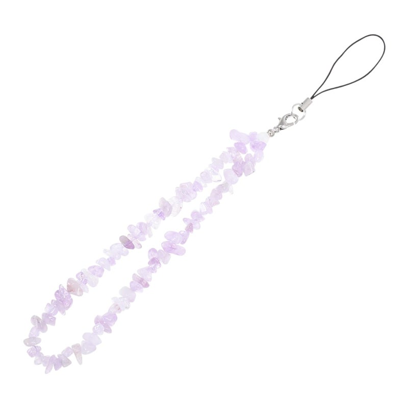Crystal Phone Lanyard Wrist Chain Holder Bangle Charm Band Purple 20X0 5X0 3CM - Image 2