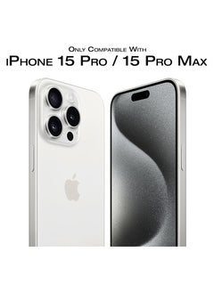 ELTRAZONE Camera Lens Protector for iPhone 15 Pro and 15 Pro Max Tempered Glass Aluminum Ring Cover, HD Clear, iPhone Camera Design Matching, Anti-Reflection, Anti-Scratch, Full Set (White Titanium)  - Image 3