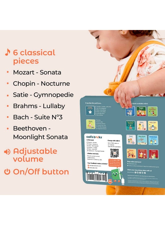 Cali's Books Cali's Books Bedtime Musical Book for Babies and Toddlers 1-3 - USB-C Rechargeable - 6 Classical and Relaxing Pieces | Sound Book for Sleep & Relaxation  - Image 5