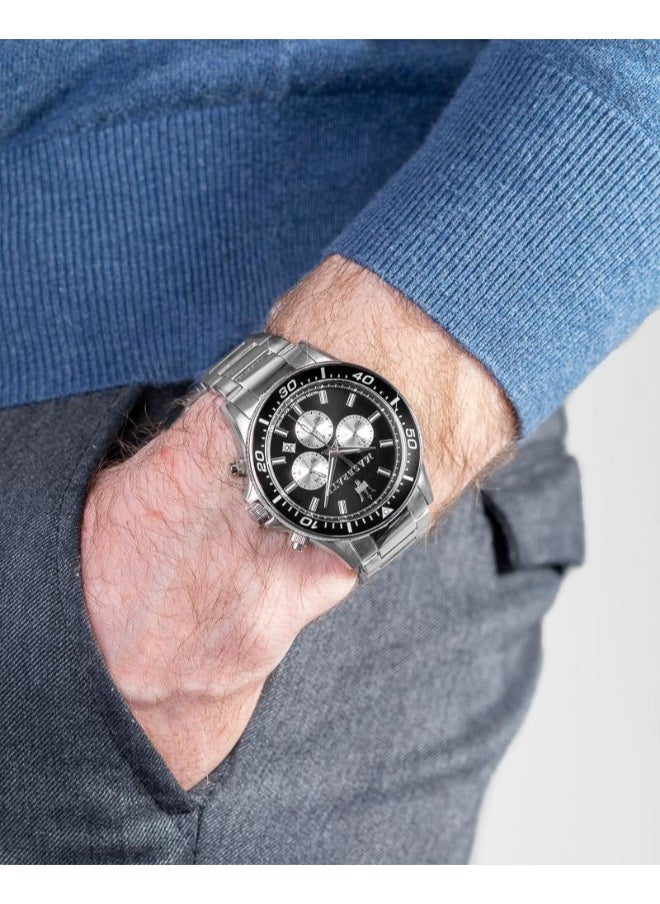 Maserati - Maserati Men's Sfida Collection Stainless Steel Silver PVD Watch with Stainless Steel Bracelet - R8873640005 - Image 1