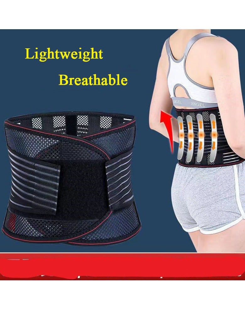 DURKU Back Support Belt, Adjustable Back Support Belt for Work, Breathable Mesh Design with Lumbar Pad, Back Brace for Lower Back Pain Relief (XL, Black)  - Image 2