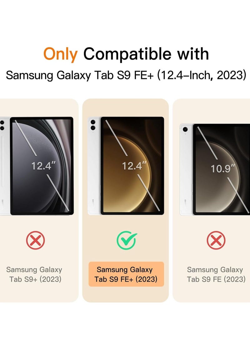 Raxoom Case for Samsung Galaxy Tab S9 FE+ / S9 FE Plus 12.4-Inch â€“ Soft TPU Tri-Fold Stand Protective Cover with S Pen Holder, Auto Wake/Sleep, S Pen Charging Support (Beige) - Image 2