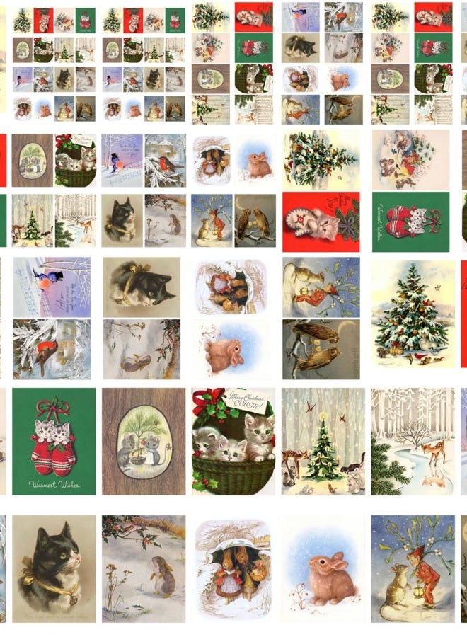 Flonz Decoupage Paper Pack (35 Sheets 6"x8") Kittens Love Christmas Vintage Styled Christmas Pictures Cards for Decoupage, Craft and Scrapbooking - Image 4