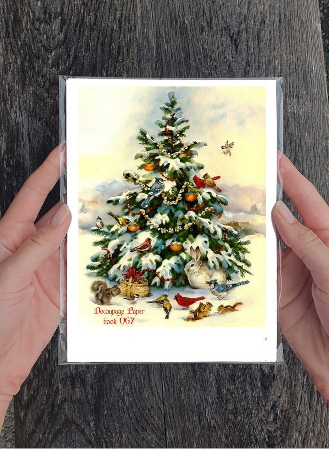Flonz Decoupage Paper Pack (35 Sheets 6"x8") Kittens Love Christmas Vintage Styled Christmas Pictures Cards for Decoupage, Craft and Scrapbooking - Image 3