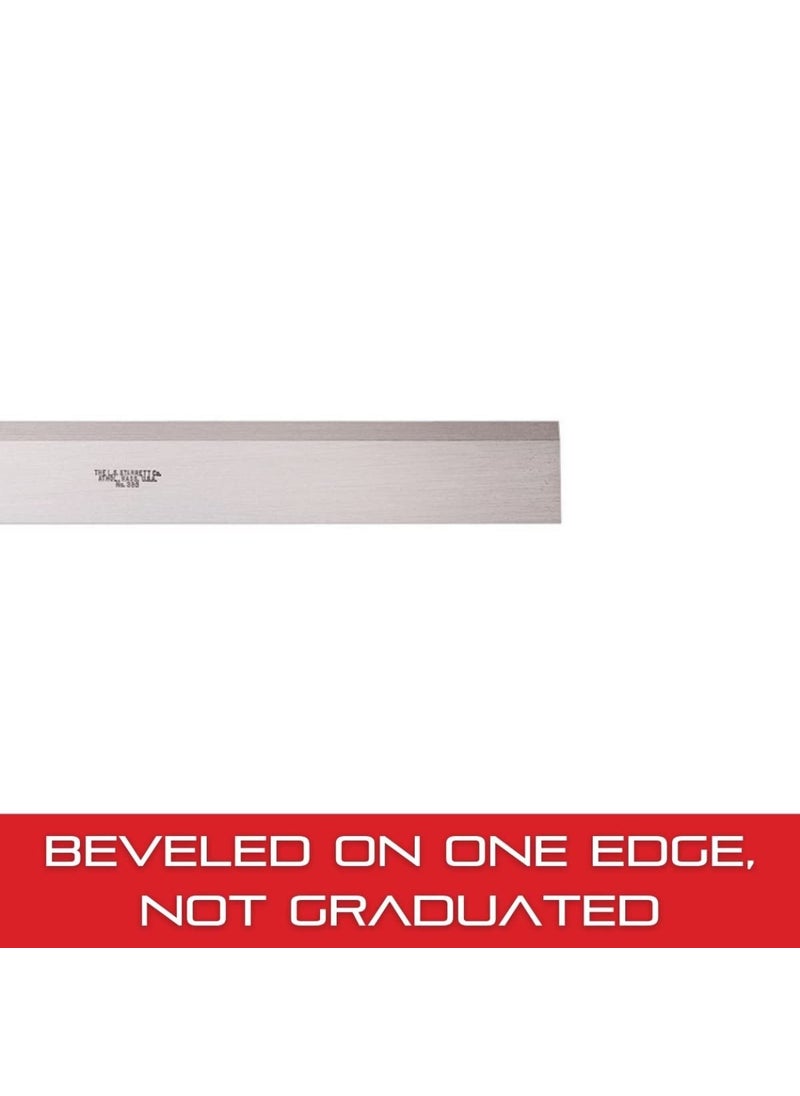 Starrett Starrett Steel Straight Edge with Bevel Edge Not Graduated  12 300mm Length 1164 44mm Thickness 11332 36mm Width  - Image 3