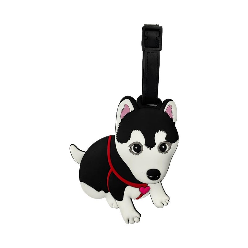 Eitheo Luggage Tags for Kids Luggage Tags with Name & Address Label | Silicone Luggage Tags for Suitcases, Tags for Travel Bags/School Bags Identification tag Colorful Multi (Dog) - Image 1