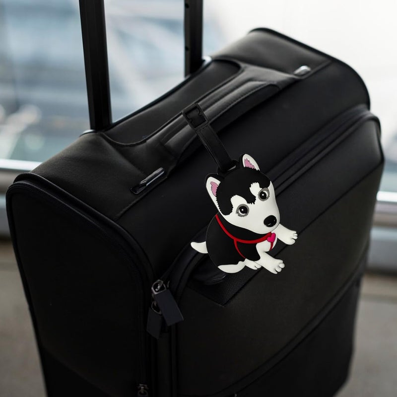 Eitheo Luggage Tags for Kids Luggage Tags with Name & Address Label | Silicone Luggage Tags for Suitcases, Tags for Travel Bags/School Bags Identification tag Colorful Multi (Dog) - Image 2